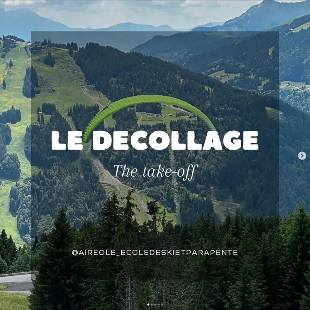 Le décollage en parapente